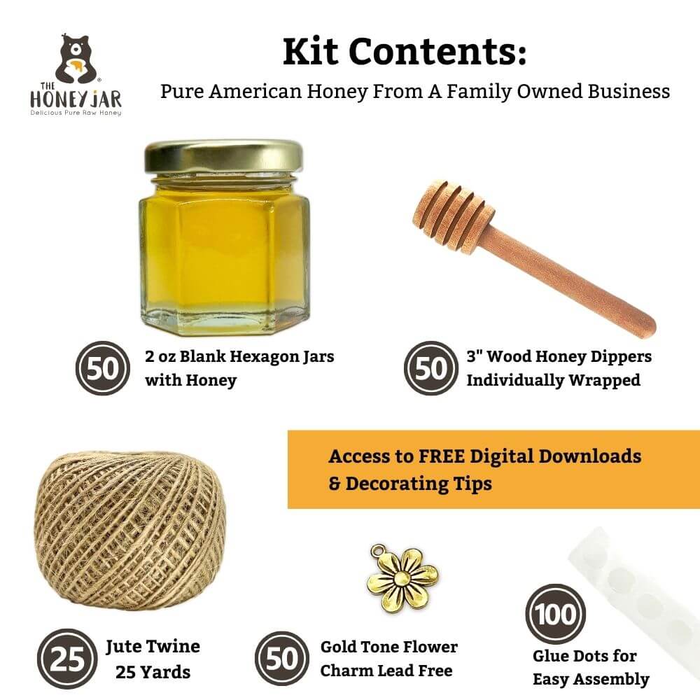 Kit Contents for honey favors